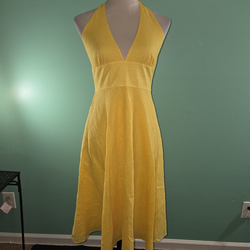 J. Crew Factory Yellow Backless Dress